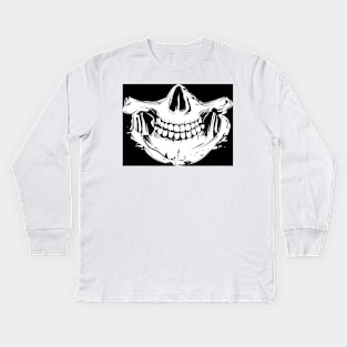 half skull skull - TMJ with nose Kids Long Sleeve T-Shirt